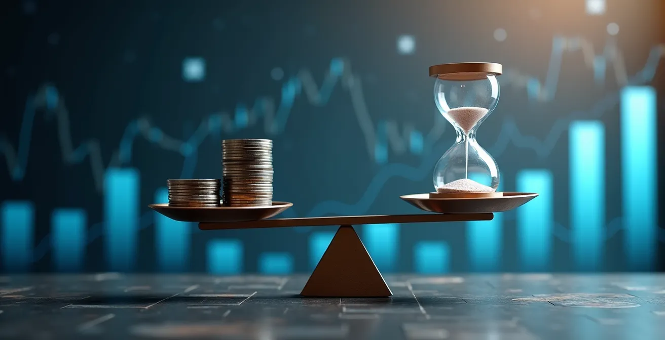 Gráfico conceptual mostrando el timing estratégico de la amortización libre para PYMES con beneficios variables