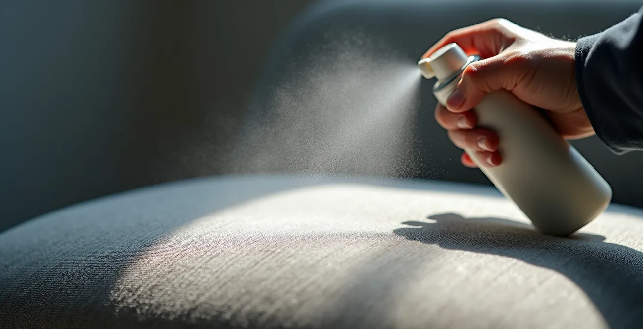 Aplicación profesional de tratamiento ignífugo en sillas de oficina