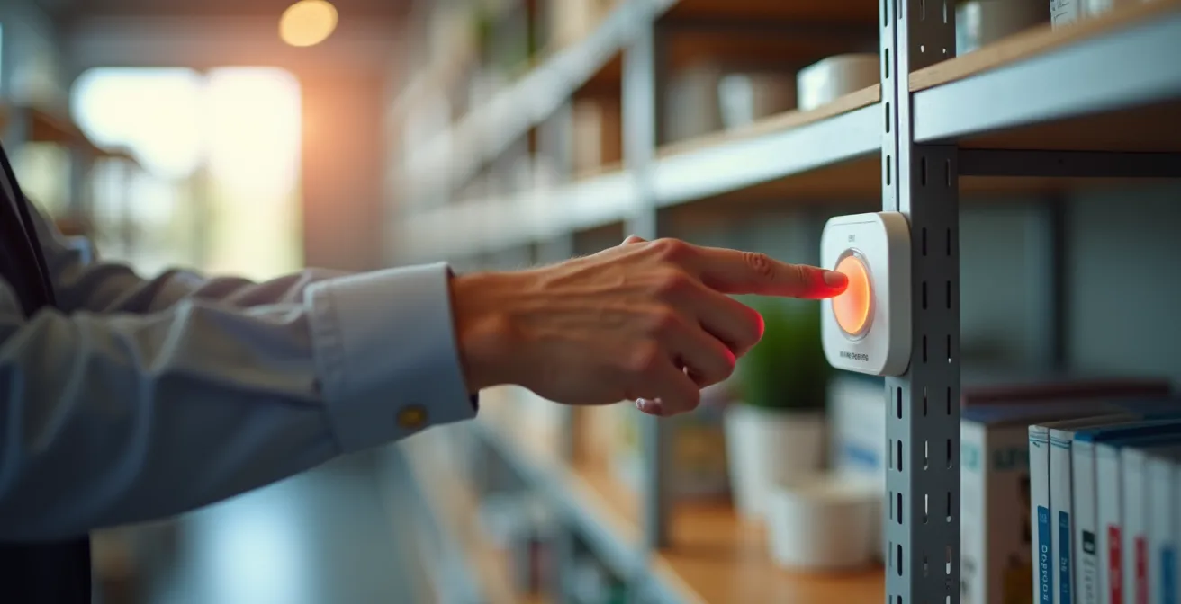 Panel de control digital mostrando niveles de inventario y alertas